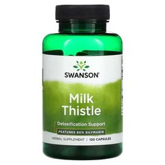 Swanson Milk Thistle - Features 80% Silymarin 120 капсул Розторопша (Силімарин)