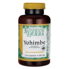 Swanson Yohimbe 500 mg 120 капсул Йохімбе