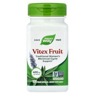 Nature's Way Vitex Fruit 400 mg 100 веганских капсул Витекс священный