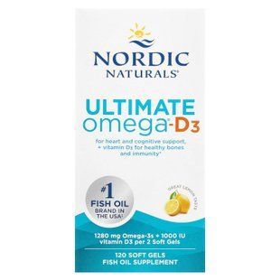 Nordic Naturals Ultimate Omega-D3 (1280 mg/1000 IU) 120 Soft Gels Омега-3