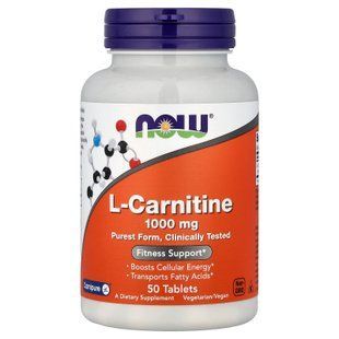 NOW L-Carnitine 1,000 mg 50 таблеток L-Карнитин