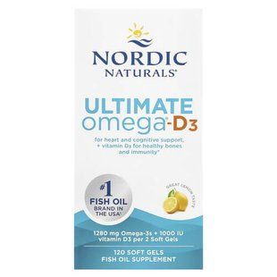 Nordic Naturals Ultimate Omega-D3 (1280 mg/1000 IU) 120 рідких капсул Омега-3