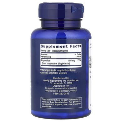 Life Extension Magnesium Glycinate 90 рослинних капсул Магній
