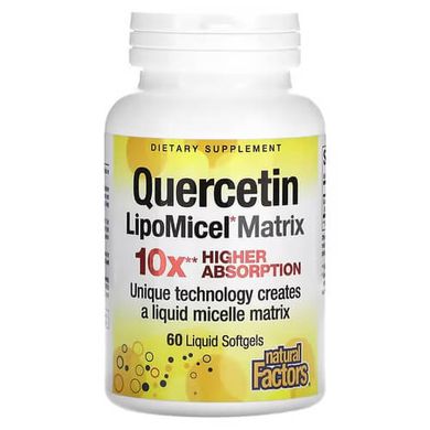 Natural Factors Quercetin LipoMicel Matrix 60 рідких капсул Кверцетин