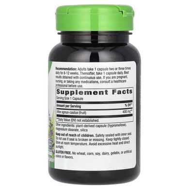 Nature's Way Vitex Fruit 400 mg 100 веганских капсул Витекс священный