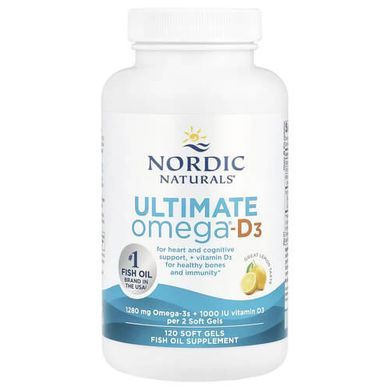 Nordic Naturals Ultimate Omega-D3 (1280 mg/1000 IU) 120 рідких капсул Омега-3