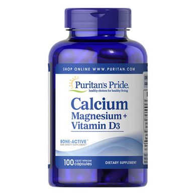 Puritan's Pride Calcium Magnesium plus Vitamin D3 100 капсул Кальций