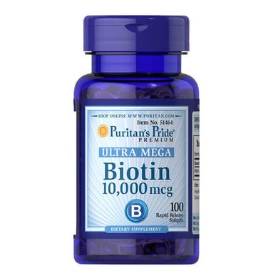 Puritan's Pride Biotin 10,000 мкг 100 капсул Биотин (B-7)