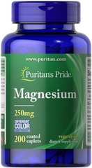 Puritan's Pride Magnesium 250 mg 200 таблеток Магній
