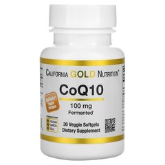 California Gold Nutrition CoQ10 100 mg 30 рослинних капсул Коензим Q-10
