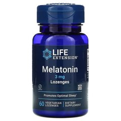Life Extension Melatonin 3 мг 60 вегетарианских леденцов Мелатонин