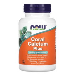 NOW Coral Calcium Plus 100 капсул Кальцій