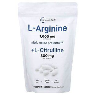 Micro Ingredients L Arginine + L-Citrulline 240 таблеток Аргінін