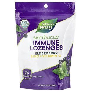 Nature's Way Elderberry Zinc + Vitamin C 24 льодяників Цинк