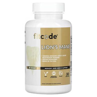 Fitcode Lion's Mane 1,000 mg 60 капсул Гриби