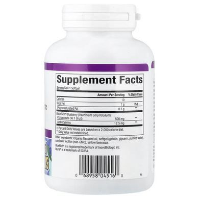 Natural Factors Blueberry Concentrate 500 mg 90 рідких капсул Інші екстракти