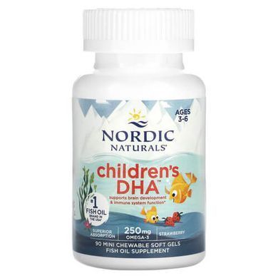 Nordic Naturals Children's DHA Strawberry 90 жевательных мини-капсул Омега-3 для детей