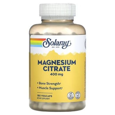 Solaray Magnesium Citrate 400 mg 180 капсул Магній