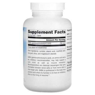 Source Naturals Serene Science&reg; GABA 750 mg 180 таблеток GABA