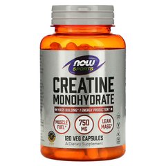 NOW Creatine Monohydrate 750 mg 120 вегетаріанських капсул Креатин