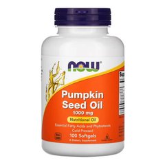 NOW Pumpkin Seed Oil 1000 mg 100 капсул Гарбуз олія