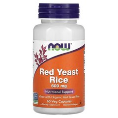 NOW Red Yeast Rice 600 mg 60 капсул Рис червоний