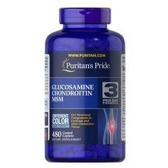 Puritan’s Pride Glucosamine Chondroitin MSM Double Strength 480 таб. Глюкозамін і хондроїтін