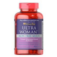 Puritan's Pride Ultra Woman Iron Free 90 табл Вітаміни для жінок