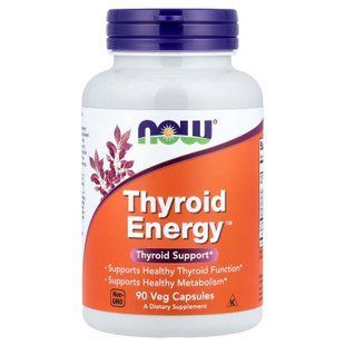 NOW Thyroid Energy 90 рослинних капсул Комплекси для підтримки щитовидки