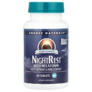 Source Naturals Sleep Science NightRest With Melatonin 50 tablets Мелатонин