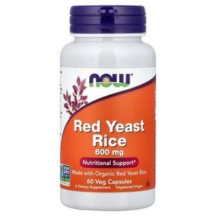 NOW Red Yeast Rice 600 mg 60 капсул Рис червоний
