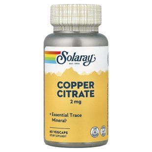 Solaray Copper Citrate 2 mg 60 рослинних капсул Мідь