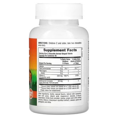 NaturesPlus Animal Parade Vitamin C (без цукру) 90 таблеткок у формі тварин Вітамін С