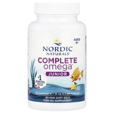Nordic Naturals Complete Omega Junior Lemon 90 міні м'які гелі Омега-3 для дітей
