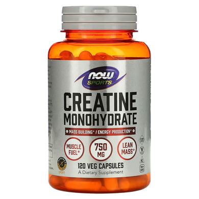 NOW Creatine Monohydrate 750 mg 120 вегетаріанських капсул Креатин