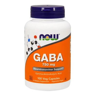 NOW GABA 750 мг 100 капсул GABA