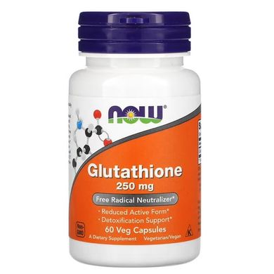 NOW Glutathione 250 mg 60 капсул Глутатіон