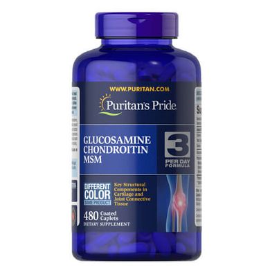 Puritan’s Pride Glucosamine Chondroitin MSM Double Strength 480 таб Глюкозамин и хондроитин