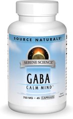 Source Naturals Gaba Calm Mind 750 mg 45 капсул GABA