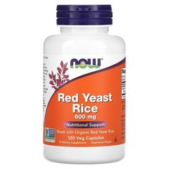 NOW Red Yeast Rice 600 mg 120 капсул Рис червоний
