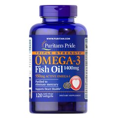 Puritan's Pride Triple Strength Omega-3 1400 mg 120 капсул Омега-3