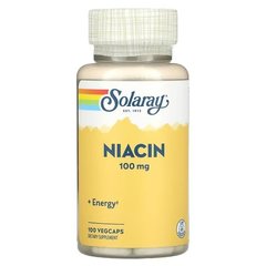 Solaray Niacin 100 mg 100 капсул Ніацин (B-3)