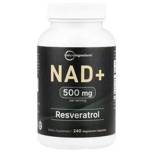 Micro Ingredients NAD+ 240 рослинних капсул Ніацин (B-3)