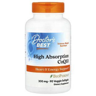 Doctor's Best High Absorption CoQ10 with BioPerine 300 mg 90 капс. Коэнзим Q-10