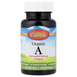 Carlson Vitamin A 4,500 mcg RAE (15,000 IU) 120 softgels Витамин А