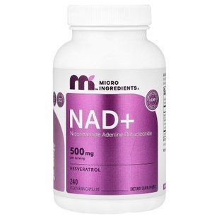 Micro Ingredients NAD+ 240 растительных капсул Ниацин (B-3)