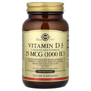 Solgar Vitamin D3 1000 IU (25 mcg) 100 капсул Вітамін D