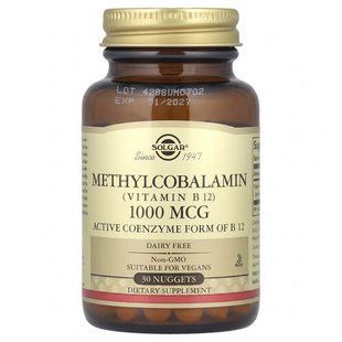 Solgar Vitamin B12 Methylcobalamin 1000 mcg 30 таблеток Кобаламін (B-12)