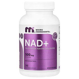 Micro Ingredients NAD+ 240 рослинних капсул Ніацин (B-3)