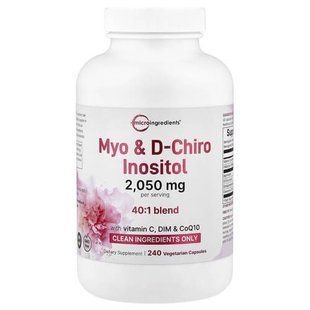 Micro Ingredients Myo & D-Chiro Inositol 240 капсул Інозитол (B-8)